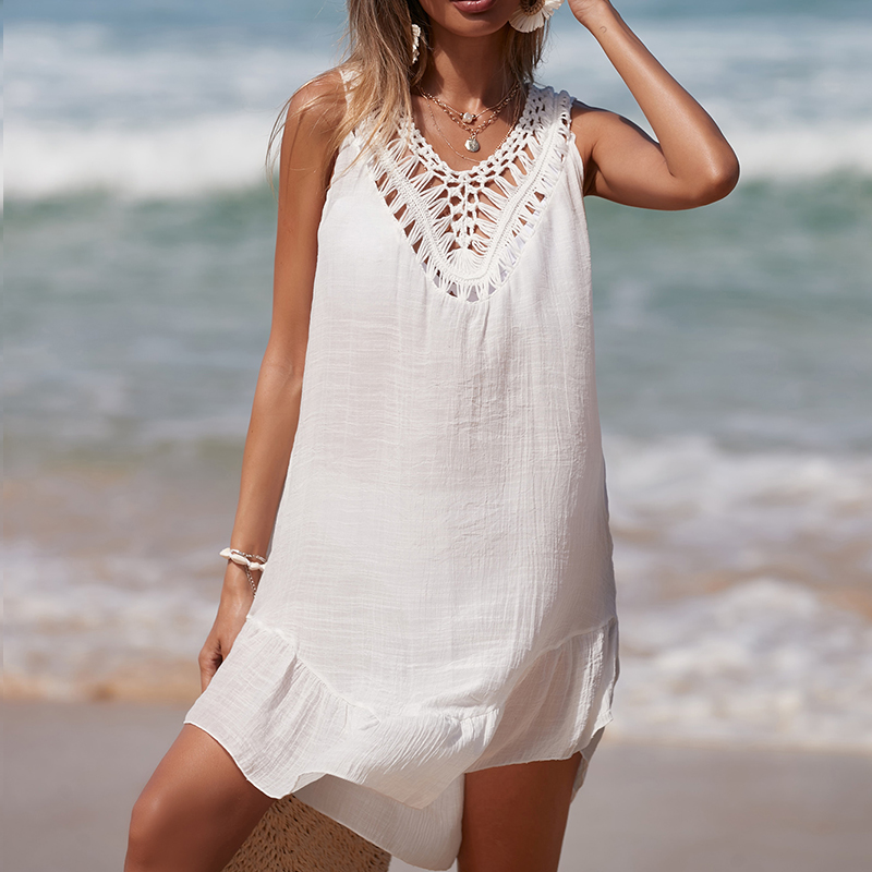 Women V-Neck Backless Hollow O - Cover Up Kaftan 评论和价格
