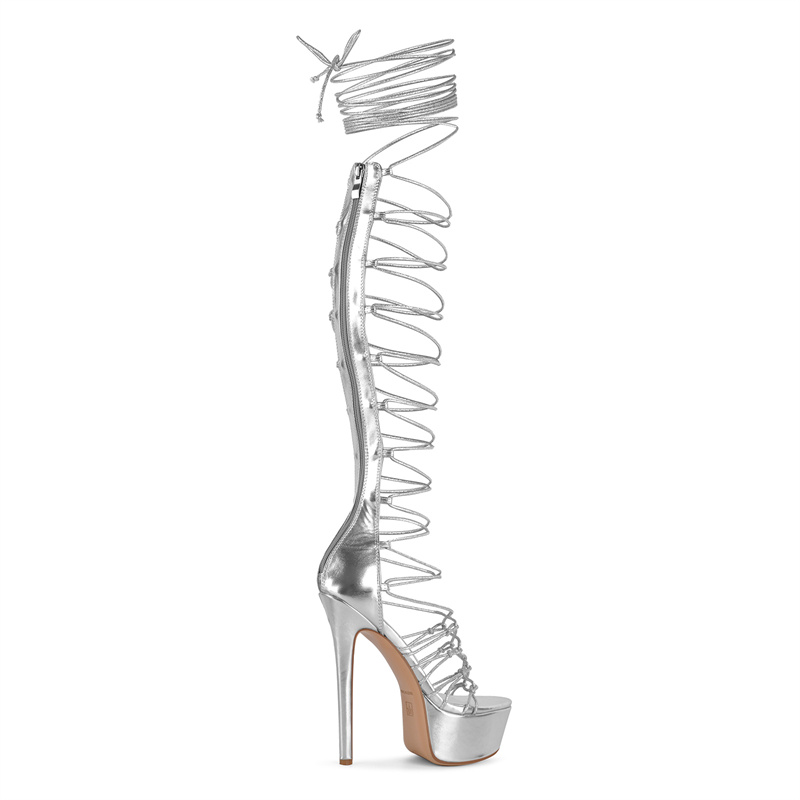 Onlymaker Sliver Peep Toe Lace - Sandal Strappy Heeled 评论和价格