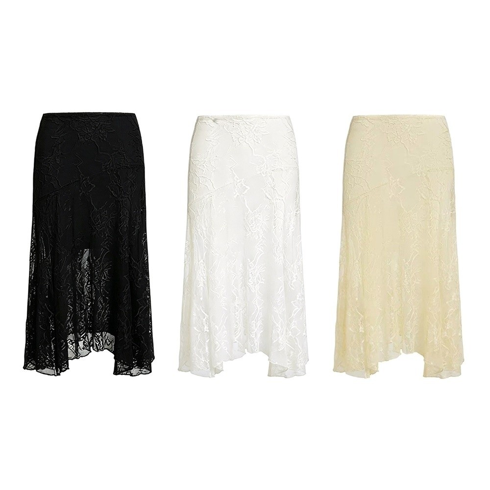Solid Color Lace Beach Dress S - Midi Skirt Floral 评论和价格