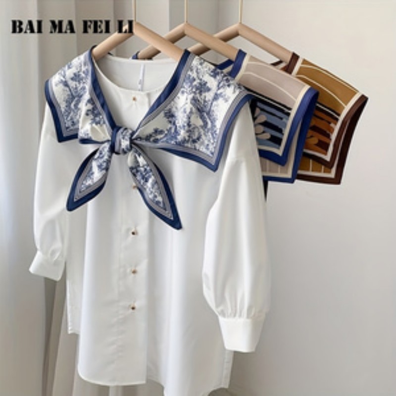 Women's Versatile Silk Scarf S - Blouse Off Shoulder 评论和价格