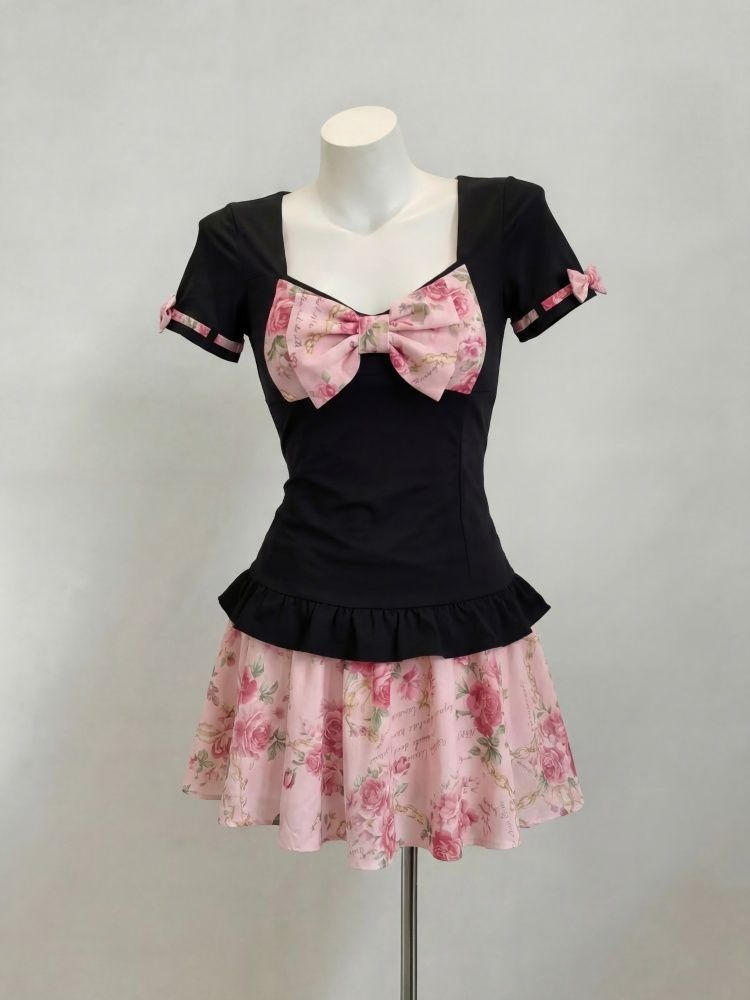 Women's Sweet Floral Print Two - Romper Floral Print 评论和价格