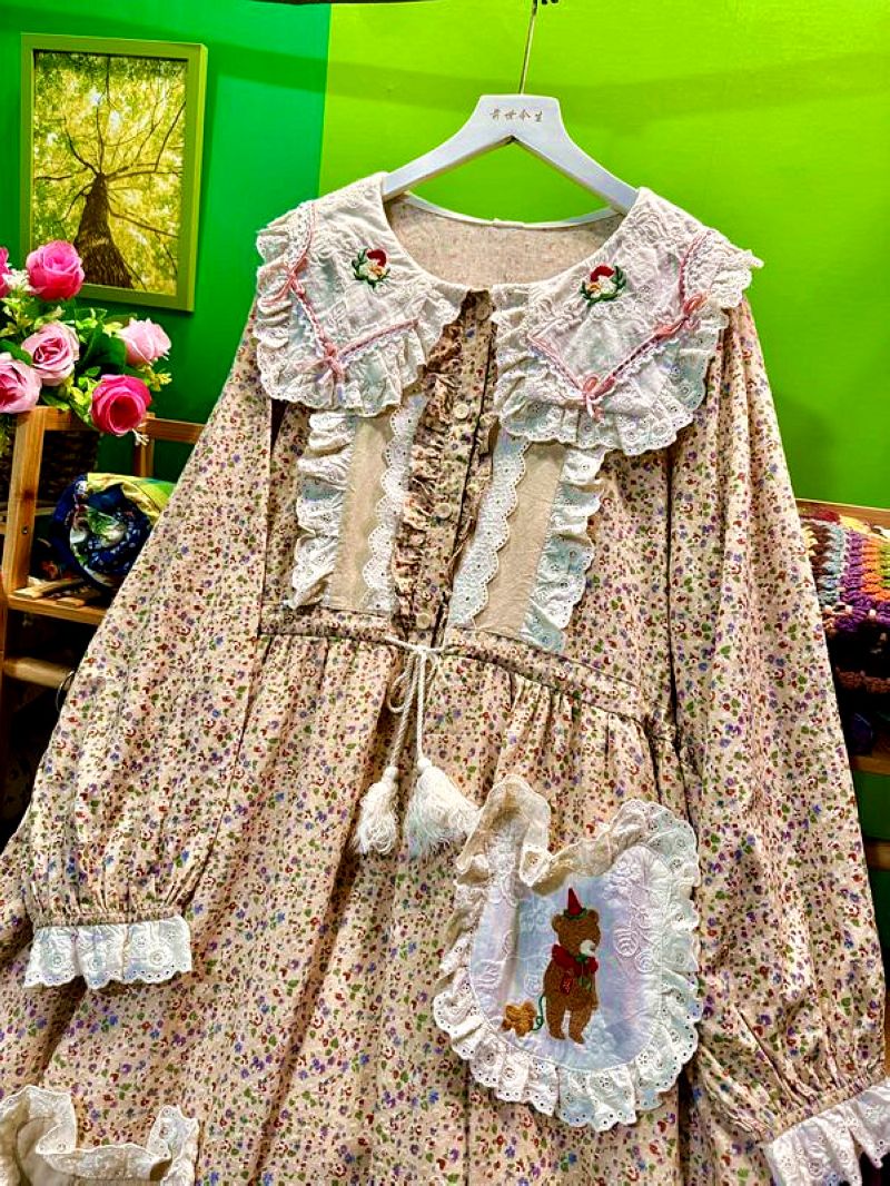 Autumn Cotton Ruffed Lace Swee - Midi Skirt Floral 评论和价格